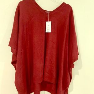 Maroon Sweater/shirt poncho.
